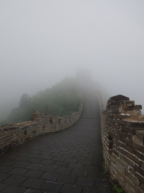 Badaling section of Great Wall of China Mutianyu fog