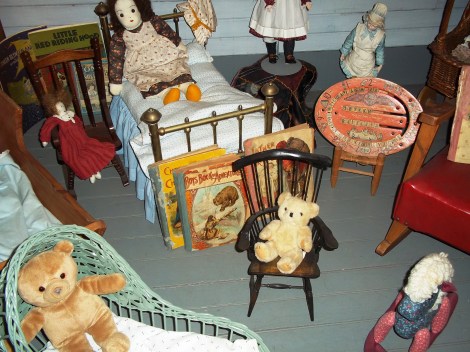 Old fashioned toys in the lighthouse attic.