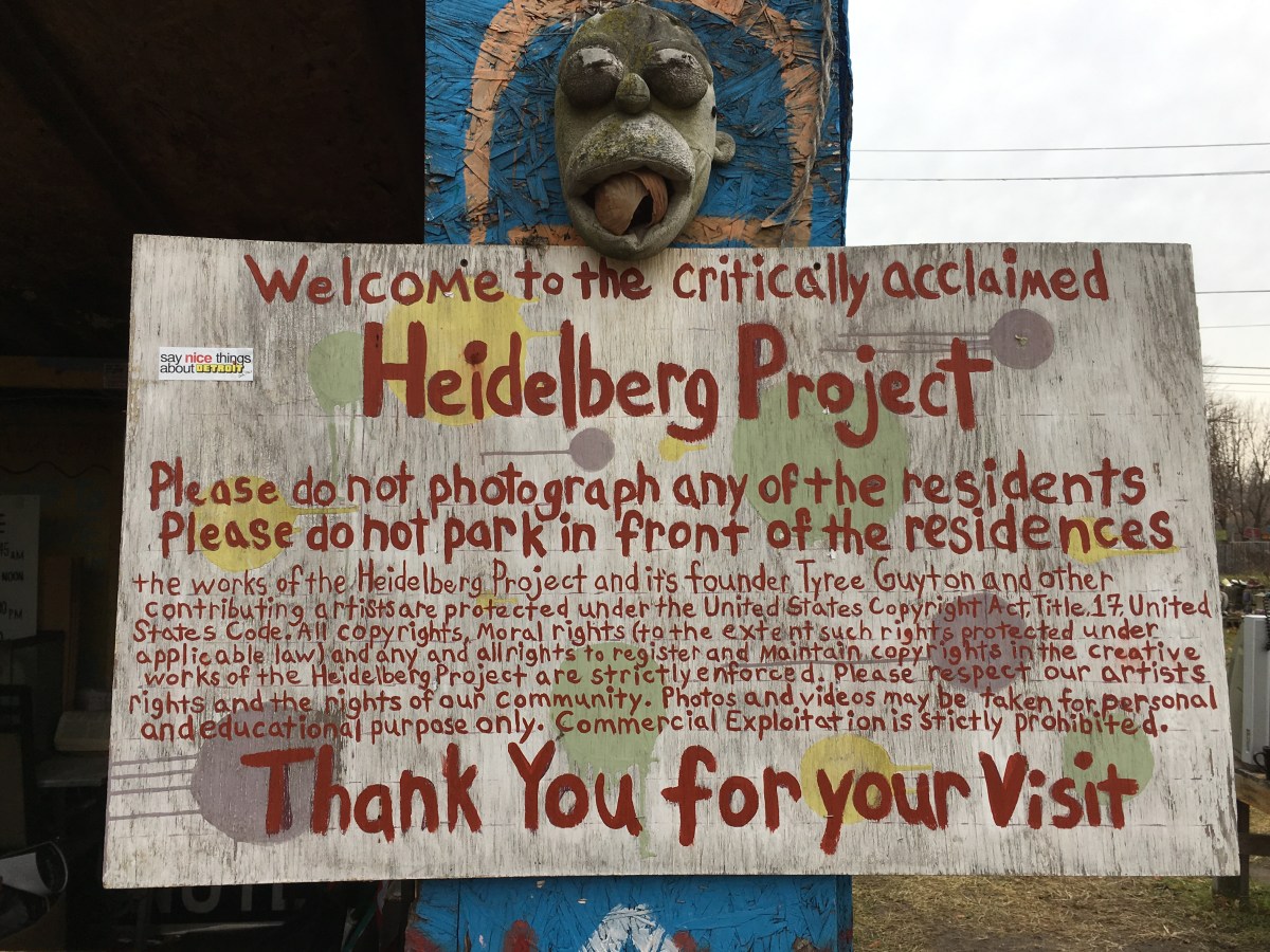 What is the Heidelberg Project? Detroit sign