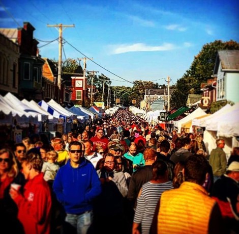 Crowds at Waynesville's Sauerkraut Festival