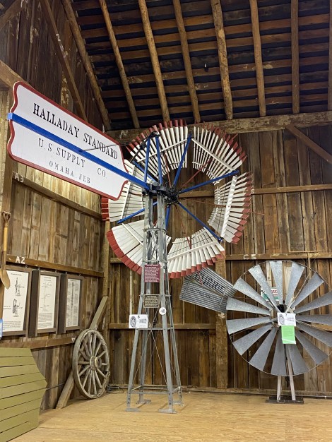 Windmills in Amish barn